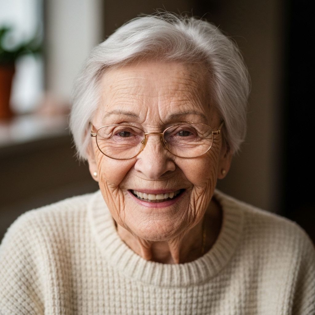 Elderly woman sharing her story